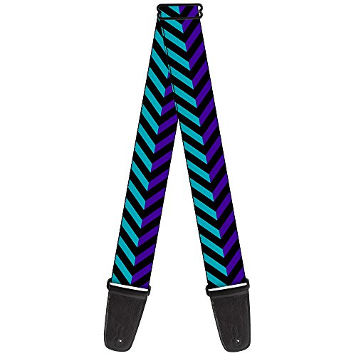 Buckle-Down GS-W35563 "Chevron3 Split Turquoise/Purple/Black" Guitar Strap