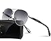 EyeGlow Aviator Brand Designer Sunglasses Men and Women Polarized Lens Memory Titanium Material (Grey)