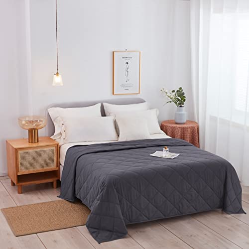 HomeSmart King Size Weighted Blanket 30lbs Ultra Soft Fabric Grey