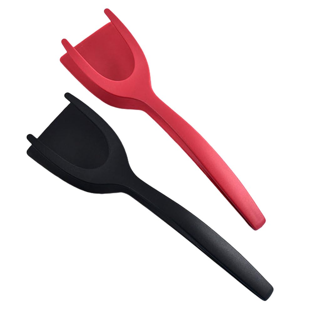 HYSHLC 2Pcs 2in1 Egg Flipper Spatulas Non-Stick Frying Tongs Kitchen Cooking Pancake Fish French Toast Omelet Making