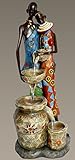 Hand Painted African American Couple Male Female Indoor Water Fountain Collector Art Piece D61018