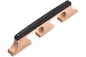 Maple And Ebony 3 Footed Banjo Bridge Ebony And Maple For 4 5 6-String Banjos Parts 3-legged Model Replacement (6 String)