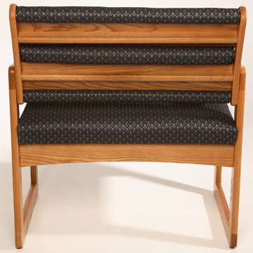 DMD Office and Waiting Room Three Seat Bariatric Guest Chair with Center Arms, Medium Oak Wood with Mocha Vinyl Upholstery