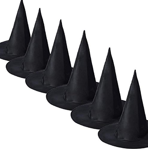 Halloween hat Mallcat 6Pcs Womens Black Witch Hat - Image 3