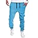 VICVIK Men's Fashion Outdoor Elastic Waistband Casual Jogger Pants Trousers (XL, Light Blue)