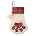 LO LORD LO Christmas Paw Stocking for Pet Dog Cat Large Chirstmas Stockings Bone for Personalize (red)­