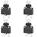 DIYhz 15Amp Circuit Breakers Thermal Overload Switch Protector 88 Series Manual Push Button Reset with Quick Connect Terminals and Waterproof Button Cap 32VDC or 125/250VAC 4PCS