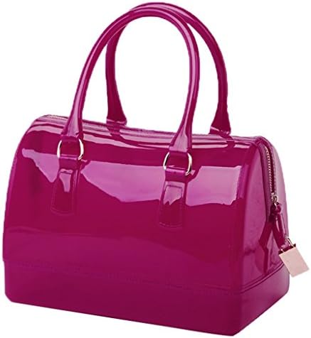 Remeehi Women Charming Jelly Pillow-shaped Shoulder Bag Top Handle Bag Tote (Rose Red)