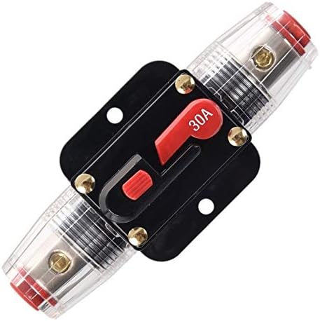 ANJOSHI Fuse Holders 30amp Inline Circuit Breaker 20-300A for Car Audio and Amps Overload Protection Reset Fuse Inverter 12V-24V DC Replace Fuses