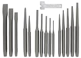 RAM-PRO 16-Piece Punch and Chisel Set | Kit Includes: Steel Pin, Taper, Center Punches, with Cold Chisels and Chisel-Punch Gauge | Perfect for Metal & Wood Work