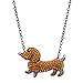 Crystaluxe Dachshund Necklace with Swarovski Crystals in Sterling Silver