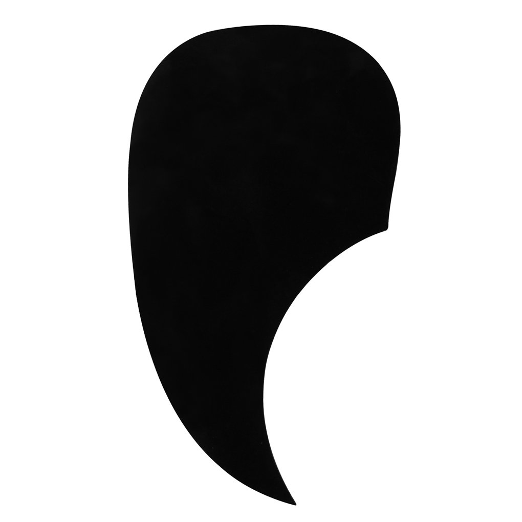 IKN Acoustic Guitar Pickguard Comma Shape Self-adhesive PVC Plastic Scratch Plate, Black