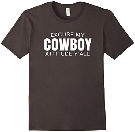 Mens Y'all Excuse My Cowboy Attitude Tshirt XL Asphalt