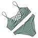 MOOSKINI Cut out Vintage Pin up 2 Piece Bikini Swimsuit for Women (FBA Optional) (S(US Size 2-4), Green)