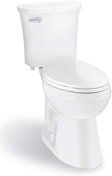 Glacier Bay Power Flush 2 Piece 1 28 Gpf Single Flush Elongated Toilet In White Seat Included Amazon Com