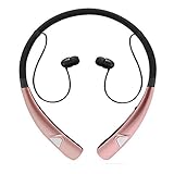 Bluetooth Earbuds, Wireless Headphones Neckband Headset Stereo Hand-free Sports In-ear Noise Cancelling Earphone with Mic for iPhone, Samsung, Android and Other Bluetooth Devices by Havan (Rose Gold)