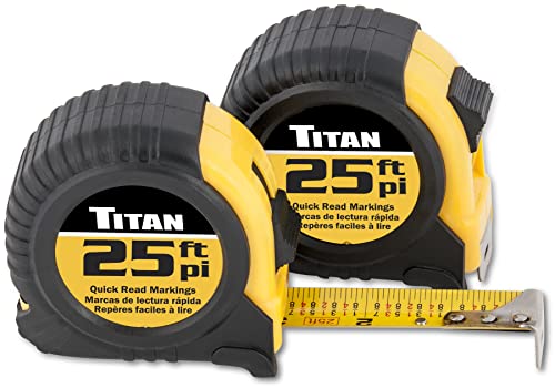 Titan Tools 10901 - Cinta métrica (7,6 m, 2 unidades), multicolor