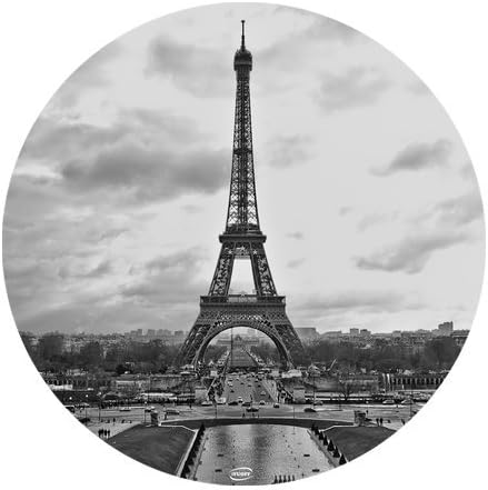 iFUOFF Mouse Pad Mat, Retro Paris Eiffel Tower Round Rubber Durable Mousepad