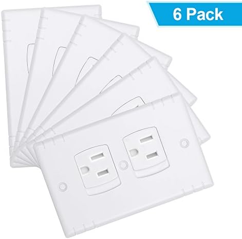 Clanocy Universal Electric Outlet Cover,Self-Closing Wall Plate Socket Plus Cover Best Child Proof Kits House Protection Kits for Child Safety-6 Pack