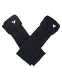 Dahlia Women's Fingerless Arm Warmers Gloves - Flower Pearl Short