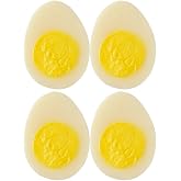 ibasenice Faux Hard-Boiled Eggs 4-Pack PVC 1.96x1.37x0.78In Realistic Food Props for Photography, Kitchen Display, Kids Play
