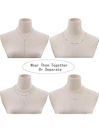 Yaomiao 24 Pieces Layered Necklace Multilayer Choker Necklace Tiered Chokers Necklace Charm Pendant Necklace for Women Girls