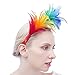 FELIZHOUSE 1920s Fascinator with Feathers Headband for Women Wedding Tea Party Headwear (Rainbow)
