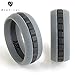 Mens Silicone Wedding Ring Band - ArcRings - (Gray/Black/Gray, 11)