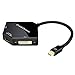 CableDeconn The Cobra Appearance Multi-Function Thunderbolt Mini DisplayPort DP to HDMI VGA DVI Cable Converter Adapter for MacBook Suface Pro Air Black