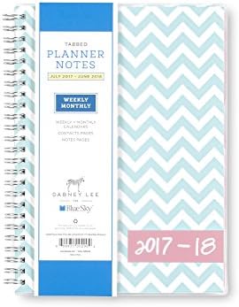 Dabney Lee for Blue Sky Ollie Aqua 5.875" x 8.625" Weekly/Monthly Planner Notes, Jul 2017 - Jun 2018