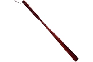 Long Handle Shoe Horn 70cm (28 inch) for Boots & Seniors | Wooden Boot Horn Helper | Straight Red Shoehorn