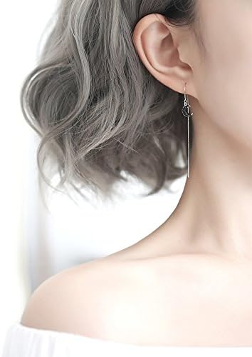Little Black Moon Ear Wire Earrings Earings Dangler Eardrop Feminine Woman Gift Creative Women Girls Hypoallergenic Black Long Creative Personality Circle Elegant Fashion Trend Exaggerated Asymmetry
