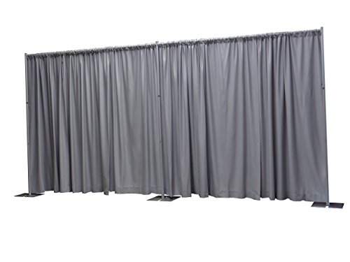 OnlineEEI, Premier Pipe and Drape Backdrop or Room Divider Kit, 8ft x 20ft, Gray