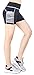Sugar Pocket Women's Workout Shorts Running Tights Yoga Short Pants S(Black/Grey)