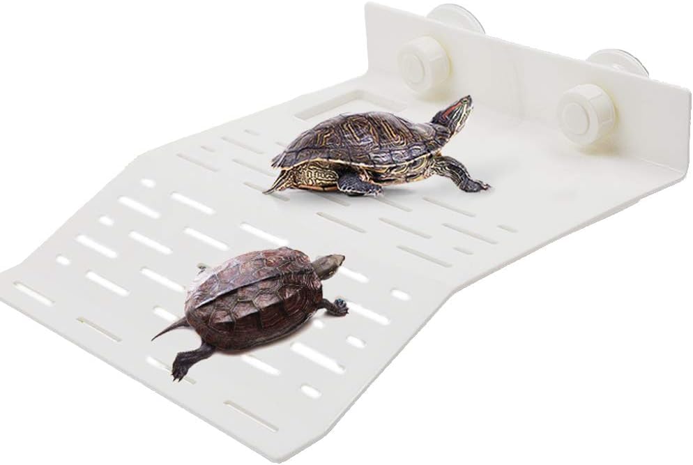 Boerni Turtle Bank Turtle Floating Basking Platform Dock, Terrapin Basking Tray Climbing Platform Turtle Sunbathing Platform with Suction Cup for Tank Aquarium Decoration Small Reptile Turtles