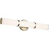 Kichler Rosh 24.25" LED Medium Bath Bar with White Glass in Champagne Bronze, Modern Minimalist, for Vanity, Fireplace, Buffe