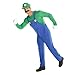 Morph Adult Green Plumber Costume, Gaming Costume, 80's Halloween Costume Size Large 42-44