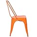 Poly and Bark Metal Modern Dining Chair, Industrial Mid Century Kitchen Cafe Restaurant Side Chair, Stackable, Orange (Set of 4)