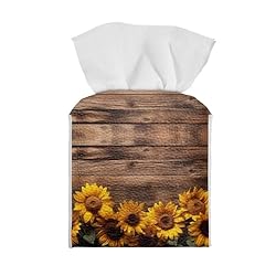 Talayituse Sunflower Wood Print Tissue Box Cover