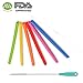 XOSOY Reusable Silicone Kids children Straws (x6) With Cleaning Brush for Healthy Teeth. BPA-Free. Dishwasher Safe Diameter 0.2inch Size Fits Juices, milkshakes