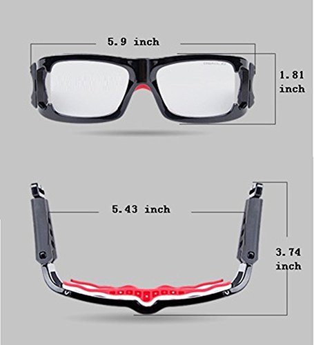 Lorsoul Unisex Outdoor Sports Goggles Safety Protective Glasses Eyewear with Anti-fog Lens & Adjustable Strap for Cycling Basketball Football Hockey Rugby (SAN Antonio Black) - Thumbnail 2