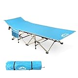 ARAER Camping Cot, 450LBS(Max Load), Portable Foldable Outdoor Bed with Carry Bag for Adults Kids, Heavy Duty Cot for Traveling Gear Supplier, Office Nap, Beach Vocation and Home Lounging (Renewed)