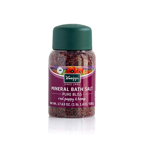 Kneipp Mineral Bath Salt, Pure Bliss, Red Poppy & Hemp, 17.63 fl. oz.