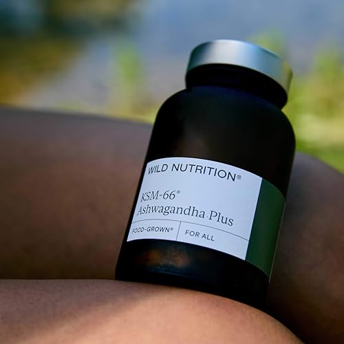 WILD NUTRITION Food-Grown Ashwagandha KSM 66 Plus | Ethically Sourced Ashwagandha Capsules to Support Mind and Body | Tablets to Support Stress and Anxiety | 60 Capsules