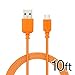 Micro-USB Cable, EZOPower Extra Long 10ft Orange Micro-USB 2in1 Sync and Charge USB Data Cable for Samsung, HTC, LG and Other Any Micro USB Powered Device