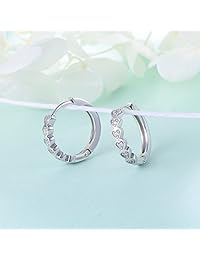 Pendientes de plata de ley 925 con forma de corazón