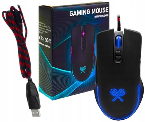 GADIRIA DunMoon Wired Gaming Mouse - 1,200 to 7,200 dpi, Optical Gaming Mouse, Ergonomic, LED with 7 Programmable Buttons, RGB Lighting for PC, Laptop, Computer - Gaming Mouse.