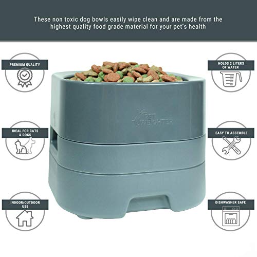 PET WEIGHTER Elevated Dog Bowls for Large Dogs and Cats, Heavy Dog Bowl