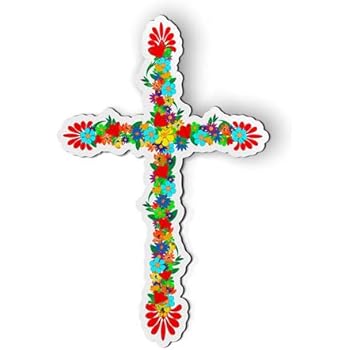 AK Wall Art Floral Cross - Magnet - Car Fridge Locker - Select Size