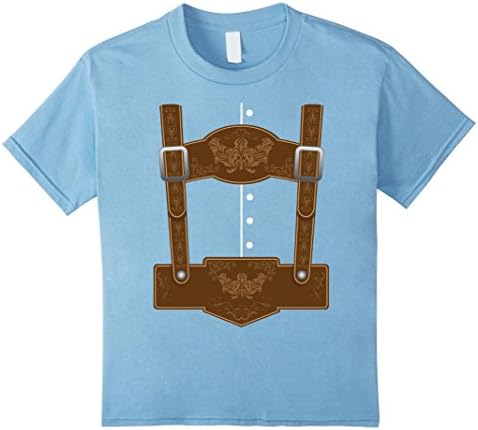 Kids Oktoberfest Lederhosen T-Shirt - Funny German Bavarian Shirt 10 Baby Blue